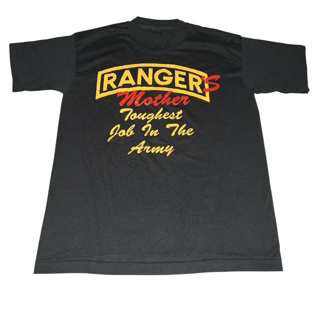 Vintage 90s Black Rangers Mother Toughest Job In The Army Shirt L USA